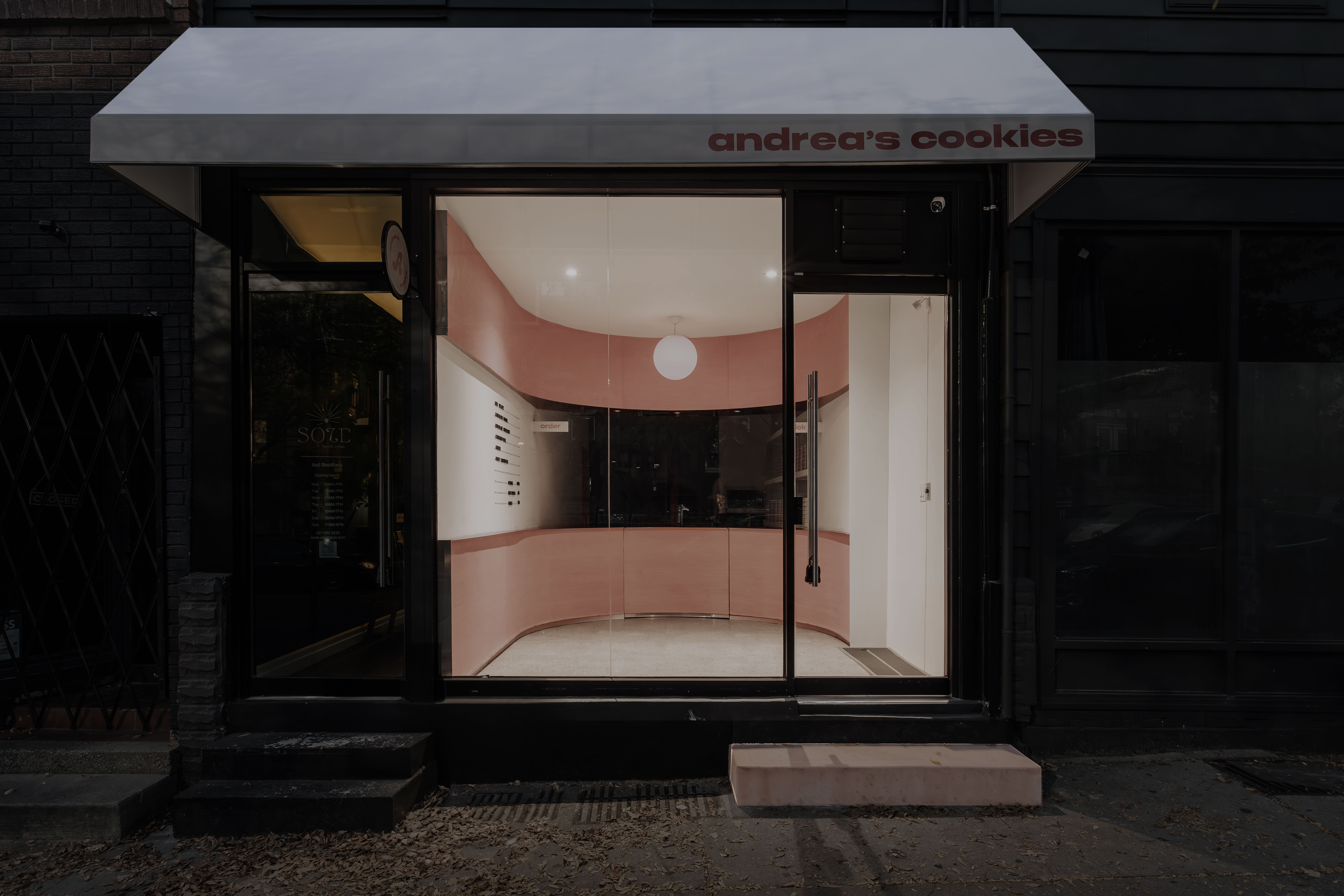 Andrea's Cookies bakery storefront on Ossington, Toronto, by Doty Construction with Studio AC