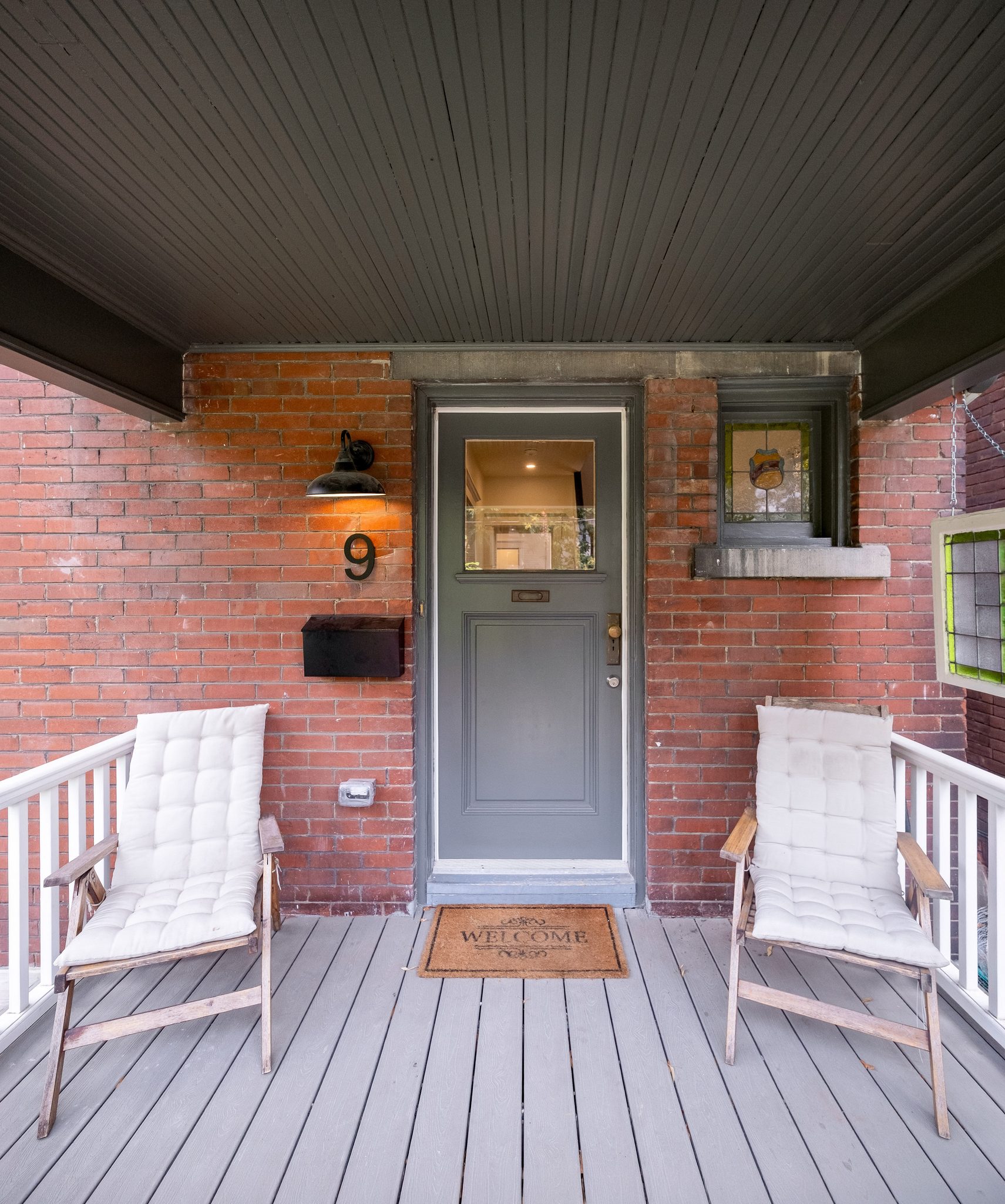 Rebuilt front porch of High Park renovation, Toronto
