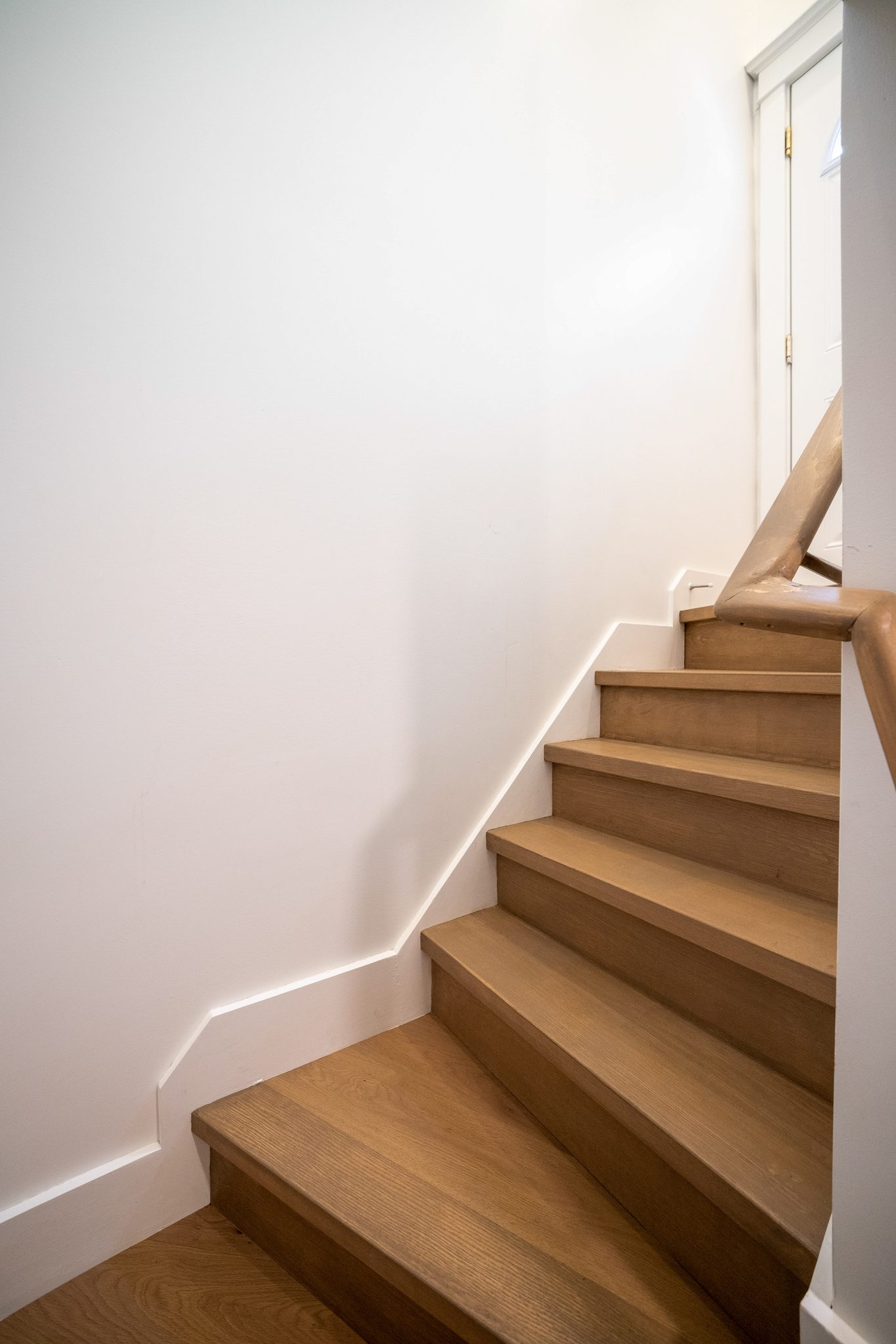 Oak stair detail, High Park renovation, Toronto